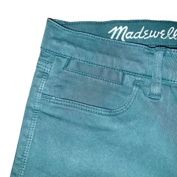 Madewell Size 26 Women’s Sateen Green Denim Low-Rise Skinny Ankle Jeans - Picture 5 of 11